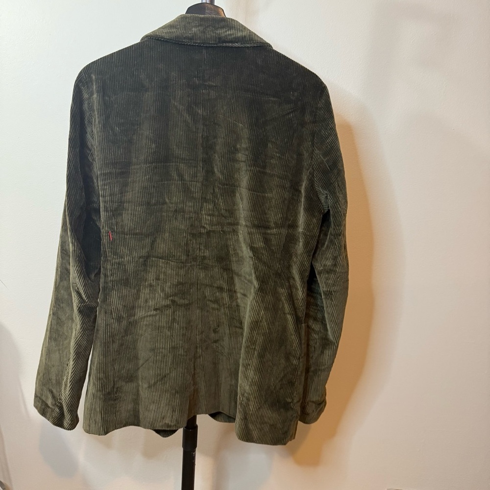 Men's Olive Corduroy Blazer - Picture 7 of 8